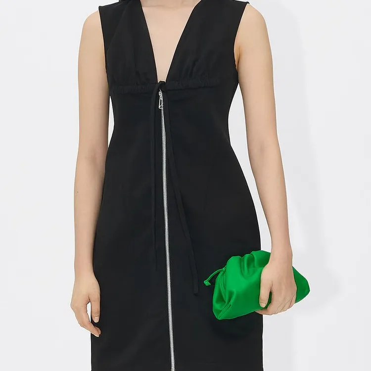 Bottega Veneta POUCH Cloud Bag Cow Leather One Shoulder Crossbody Clutches Mini Women's Parrot Green-3