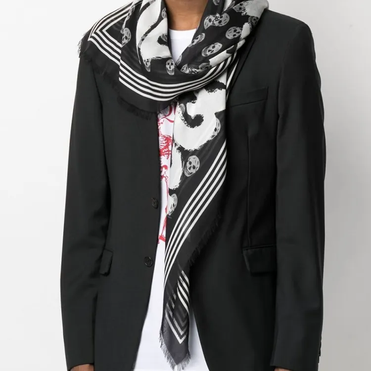 Alexander McQueen Graffiti Skull Printed Scarf-1