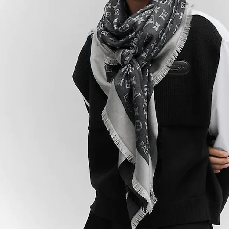 LOUIS VUITTON Wool And Silk Silk Scarves Unisex-3