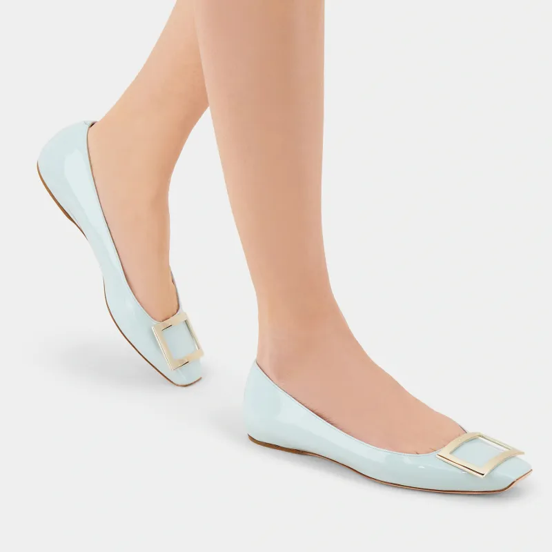 Roger Vivier Trompette Casual Single Shoes 1cm Women's Light Blue-4
