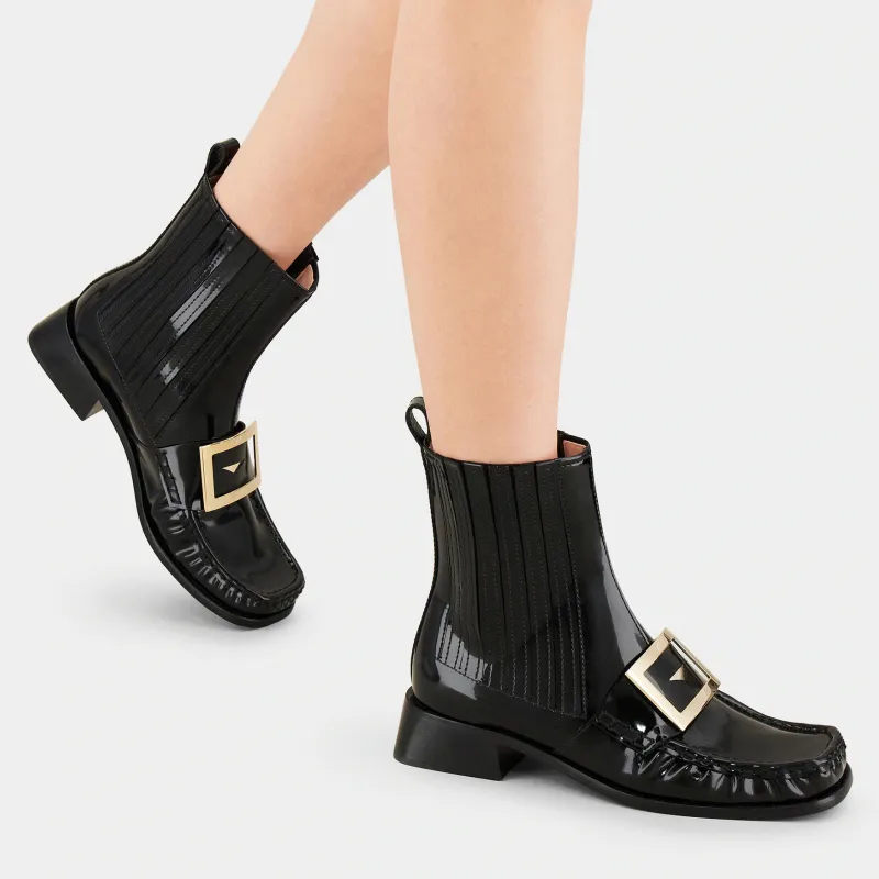 Roger Vivier Short Chelsea Boots Women's Black-5
