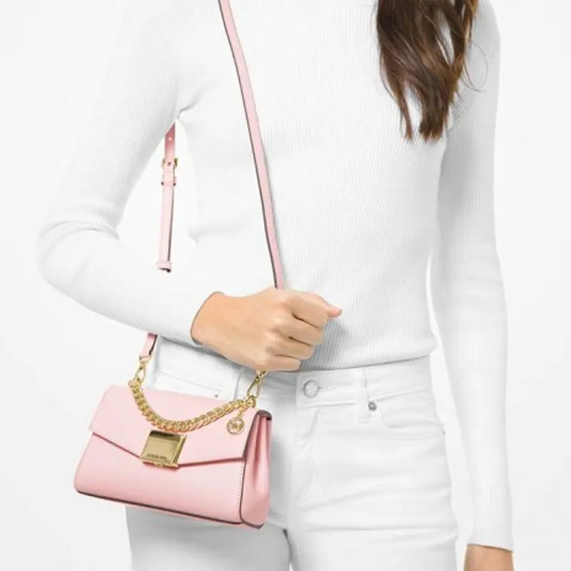 MICHAEL KORS Lita Leather Shoulder Bag Crossbody Bag Small Size Women's Cherry Blossom Pink-3