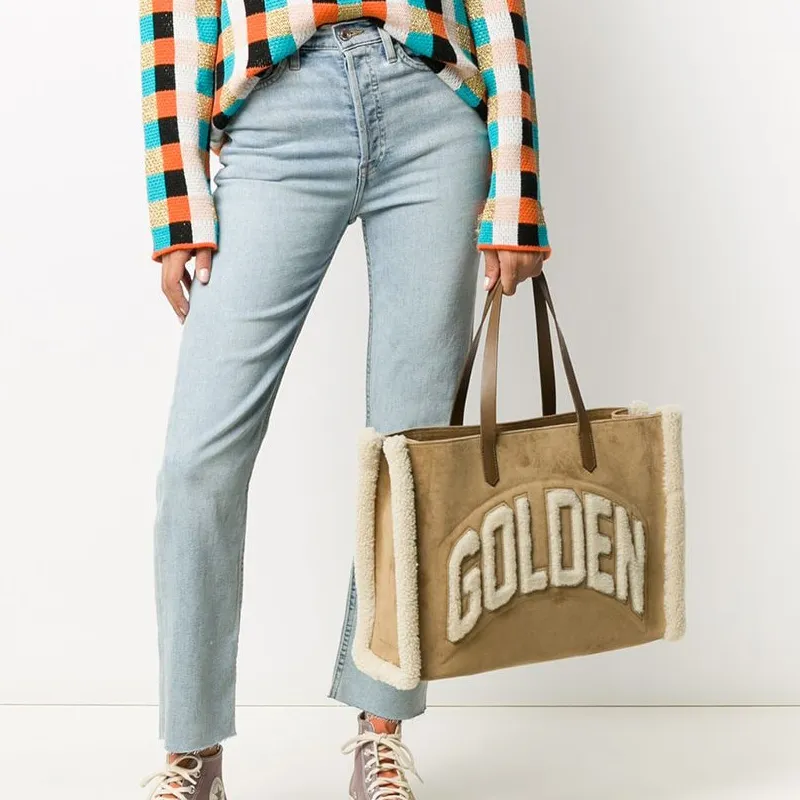 Golden Goose Logo Detailed Strapped Tote Bag-2