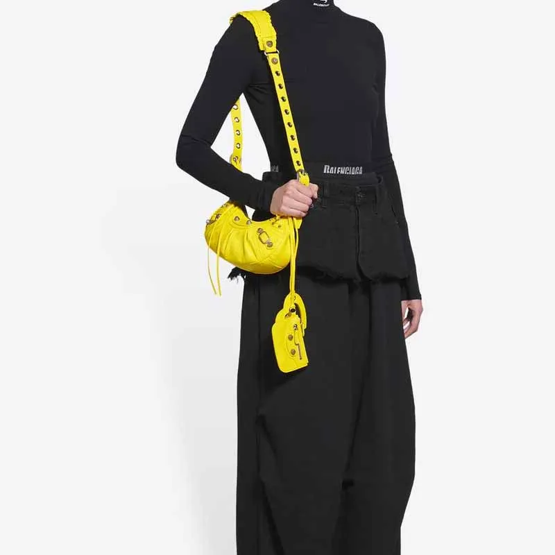 Balenciaga Le Cagole Shoulder Bag Xs Yellow-5