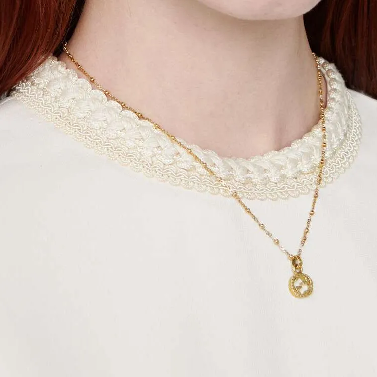 GUCCI 18kt Gold Interlocking Necklace-2