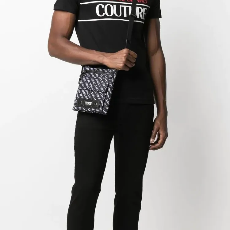 VERSACE JEANS COUTURE Polyamide Square Bag Shoulder Bag Men's Black-4