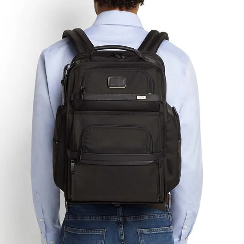 TUMI Alpha 3 Elastic Nylon Backpack Regular Unisex Black-4