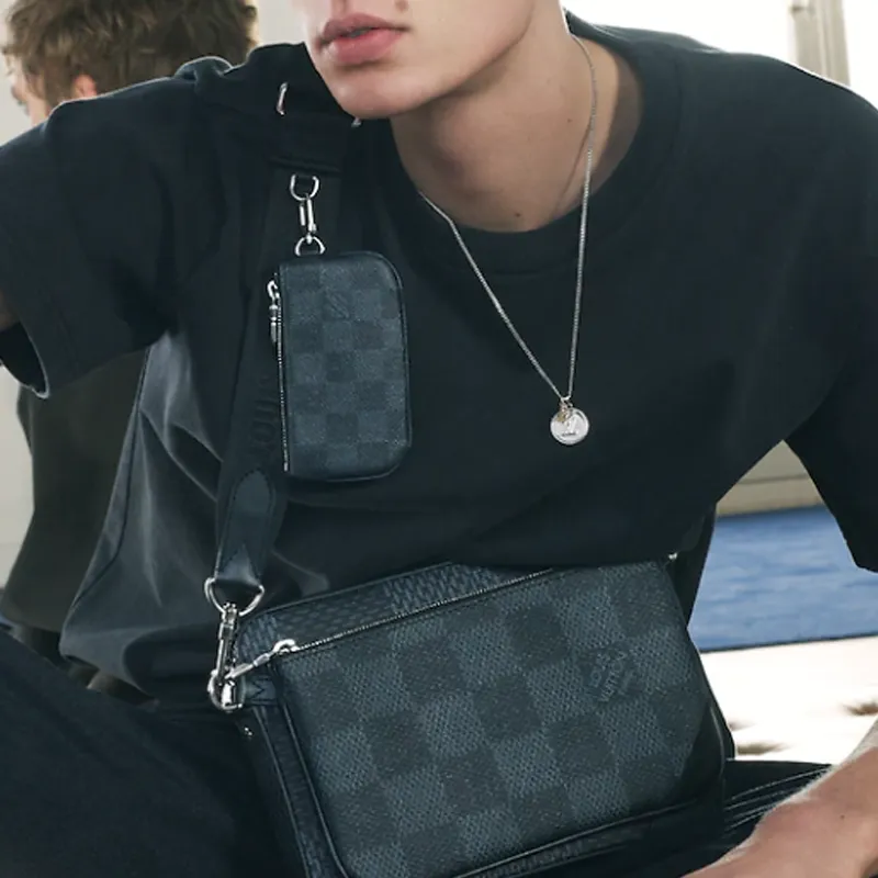 LOUIS VUITTON Trio Messenger Bag Grey Damier Graphite 3D