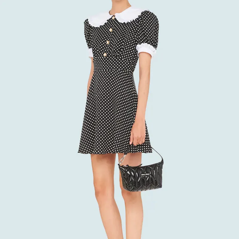 MIU MIU MaritimeSpirit Leather Portable Handbag Shoulder Bag Mini Women's Black-4