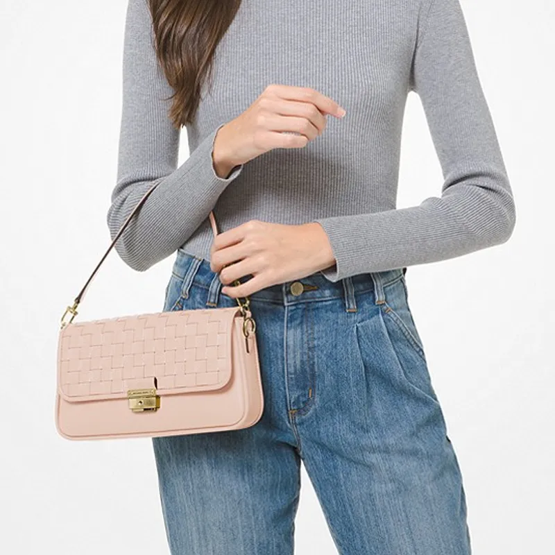 MICHAEL KORS Bradshaw Leather Shoulder Bag Crossbody Bag Handbag Small Size Women's Pink-4