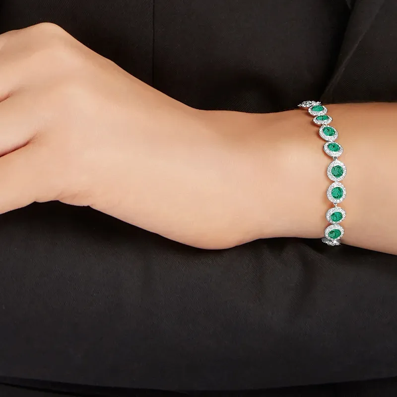 Swarovski 925 Sterling Silver, Synthetic Cubic Zirconia Rhinestone, Pearl Bracelets Women's-1