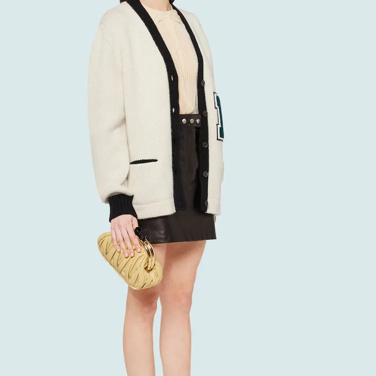 MIU MIU Soft Sheep Leather Handbag Shoulder Bags Women's Vanilla-3