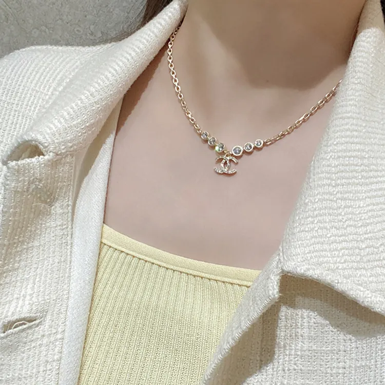 CHANEL Rhinestone Necklaces Women's-4