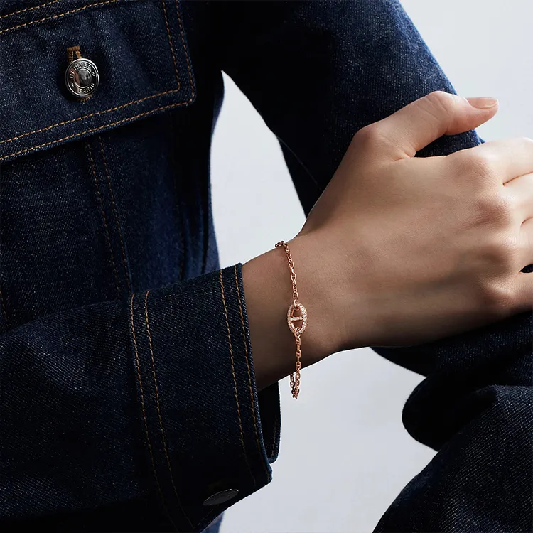 HERMES Karat Gold Bracelets Women's-2
