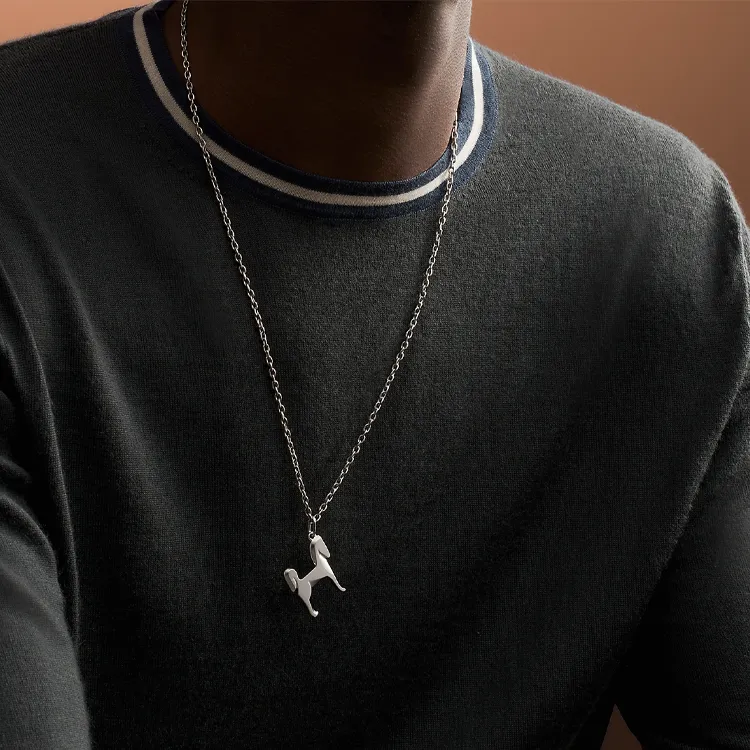 HERMES Panache Metal, Palladium Plated Necklaces Unisex Silver-2