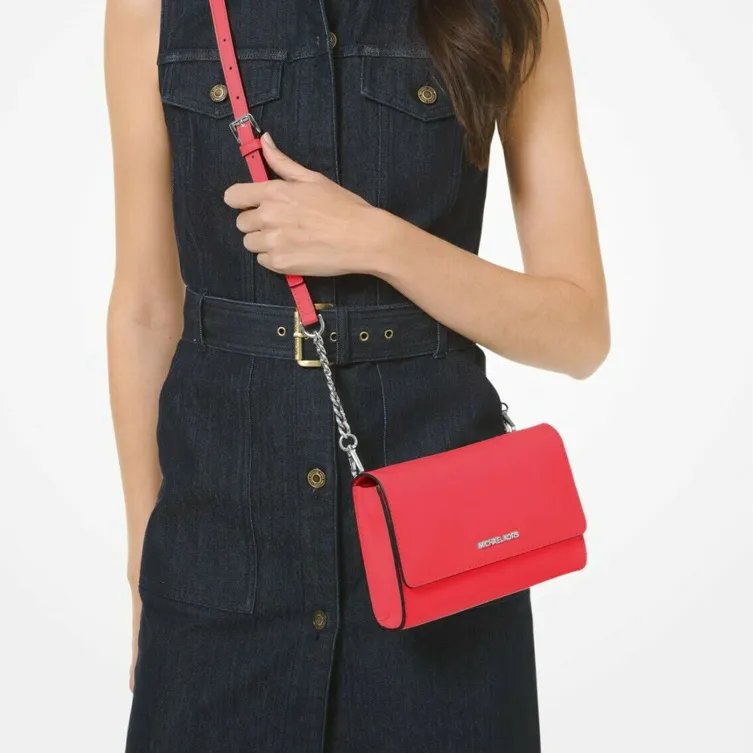 MICHAEL KORS Jet Set Travel Polyester Envelope Bag, Shoulder Bag, Crossbody Bag Women's Red-4