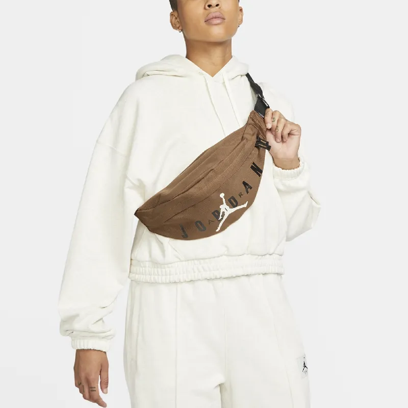 Jordan Nylon Fabric Crossbody Bag, Fanny Pack Regular Unisex Brown-4