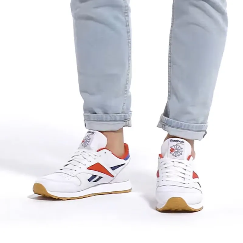 Reebok Classic Leather Mark Sneakers White/Blue/Red-5