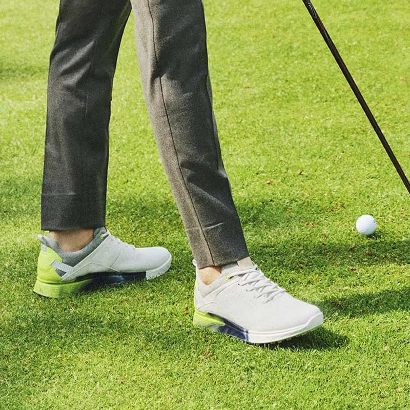 Ecco S Three Cushioning Anti Slip And Wear Resistant Coverage Low Top Golf Shoes Men's White Green-5