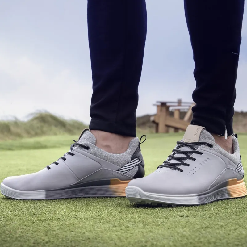 Ecco S Three Cushioning Anti Slip And Wear Resistant Coverage Low Top Golf Shoes Men's Gray-5