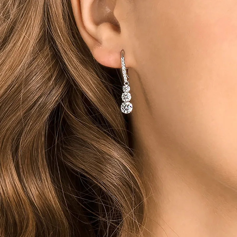 Swarovski Stilla Attract Trilogy Drop Earrings-2