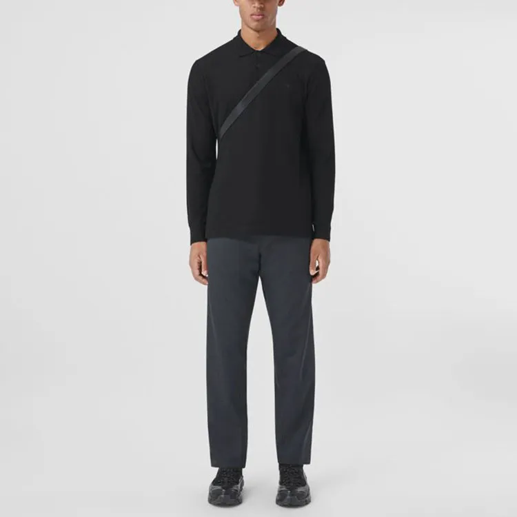 Burberry FW21 Long Sleeved Polo Shirt Men's Black 80437821-1