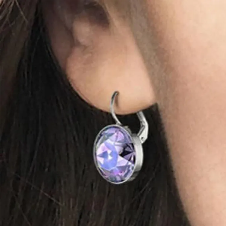 Swarovski Bella Earrings Women's Purple-1