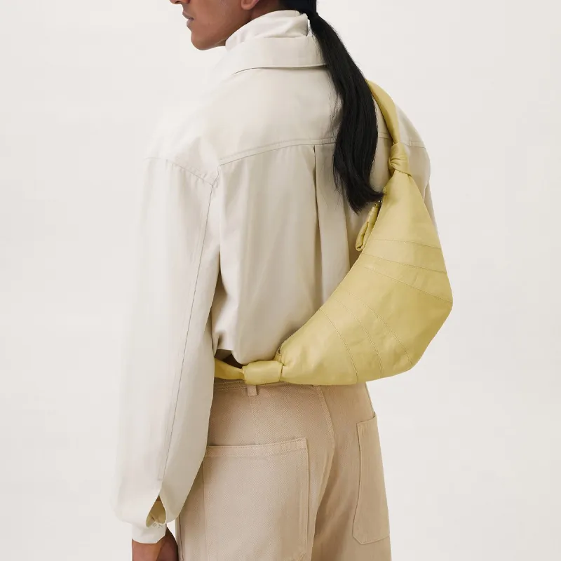 Lemaire Croissant Series Sheepskin Small Croissant Bag, Shoulder Bag, Crossbody Bag Women's Custard Sauce Yellow-2