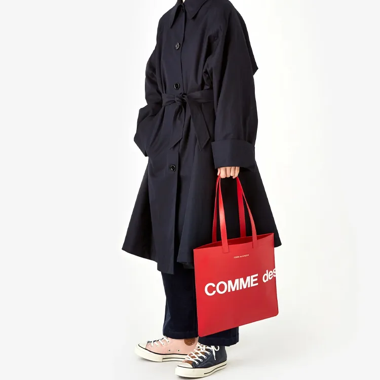 CDG Leather Handbag Regular Women's Red-5