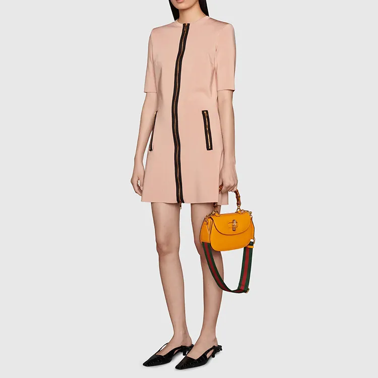 GUCCI GUCCI Luggage Leather Shoulder Bag Crossbody Bag Handbag Small Size Women's Yellow-9