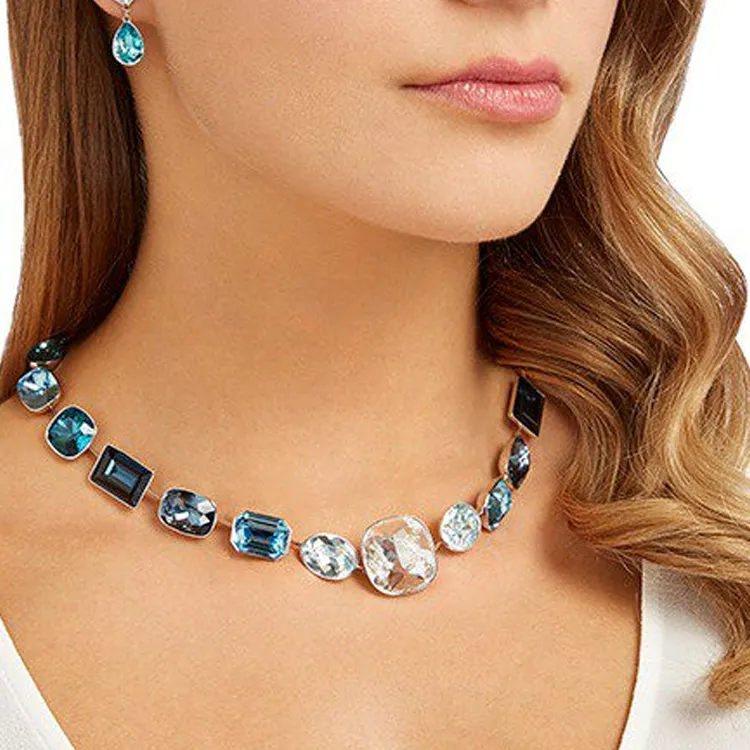 Swarovski Effusion Necklaces Women's Blue-1