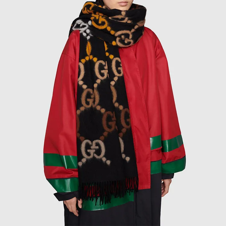 GUCCI Knit Scarves Men Brown-2