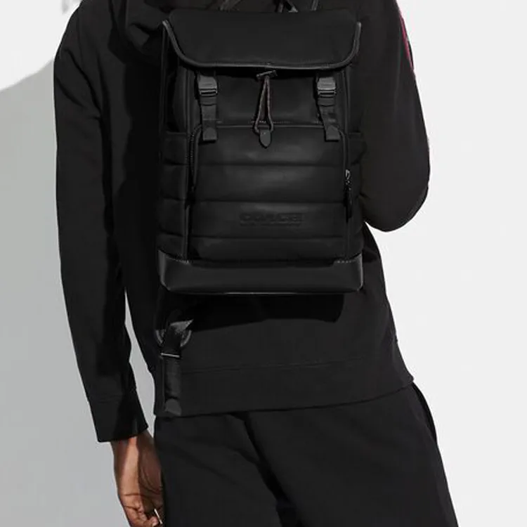 COACH League Leather Backpack Large Size Men's Black-5