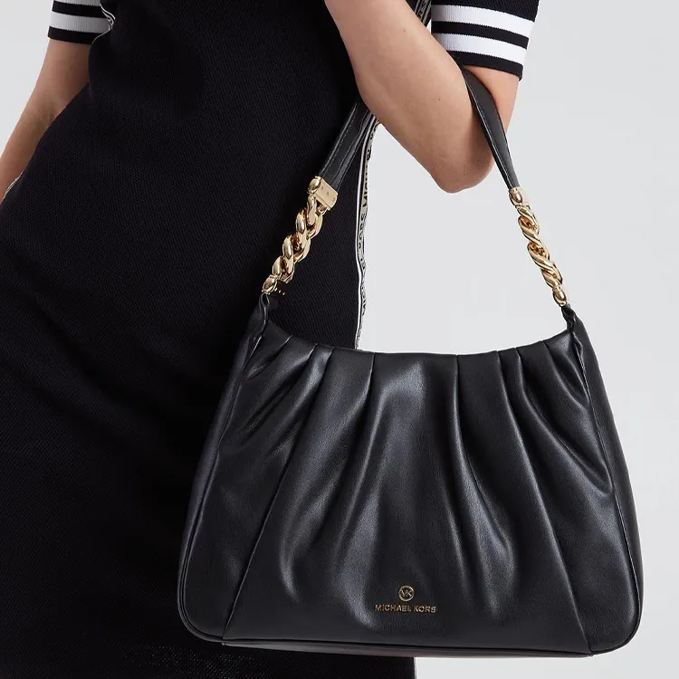 MICHAEL KORS HannahMICHAEL KORS Handbag Collection Leather One Shoulder Handbag Medium Size Women's Black-5