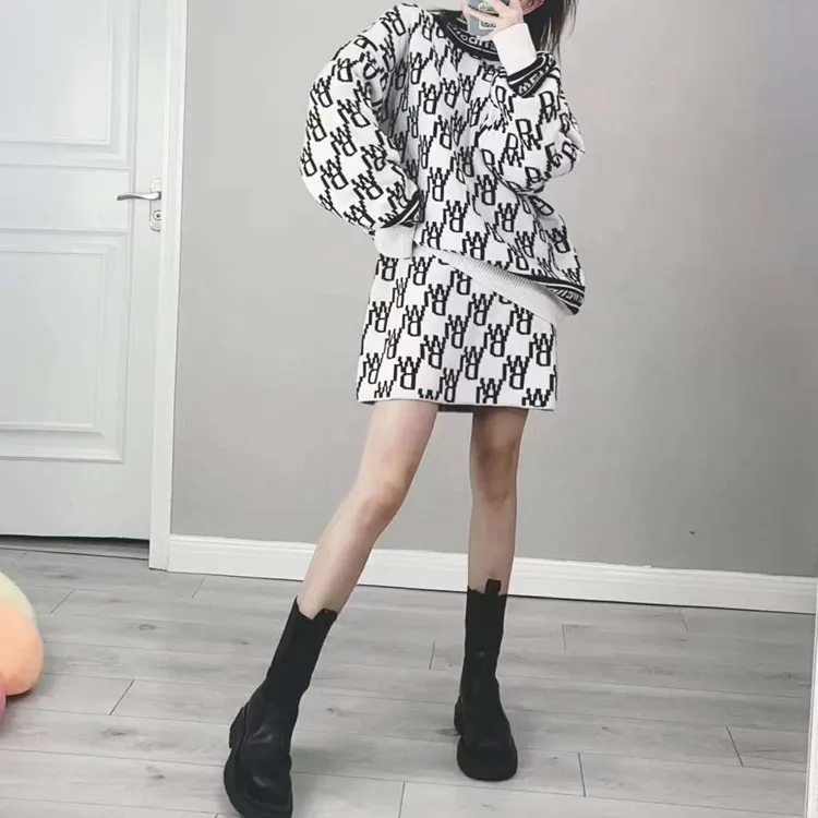 WE11DONE All-over Logo-knit Jumper-3