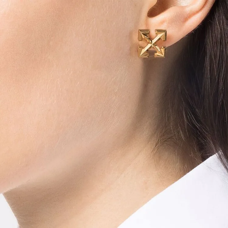 OFF WHITE Big Arrow Earrings-2