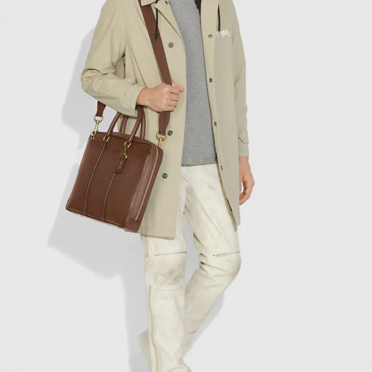 COACH Metropolitan Leather Handbag, Shoulder Bag, Crossbody Bag, Briefcase Tubas Men's Brown-4