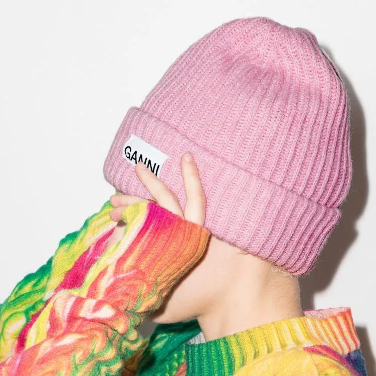 GANNI Rib Knit Acc Beanie-1