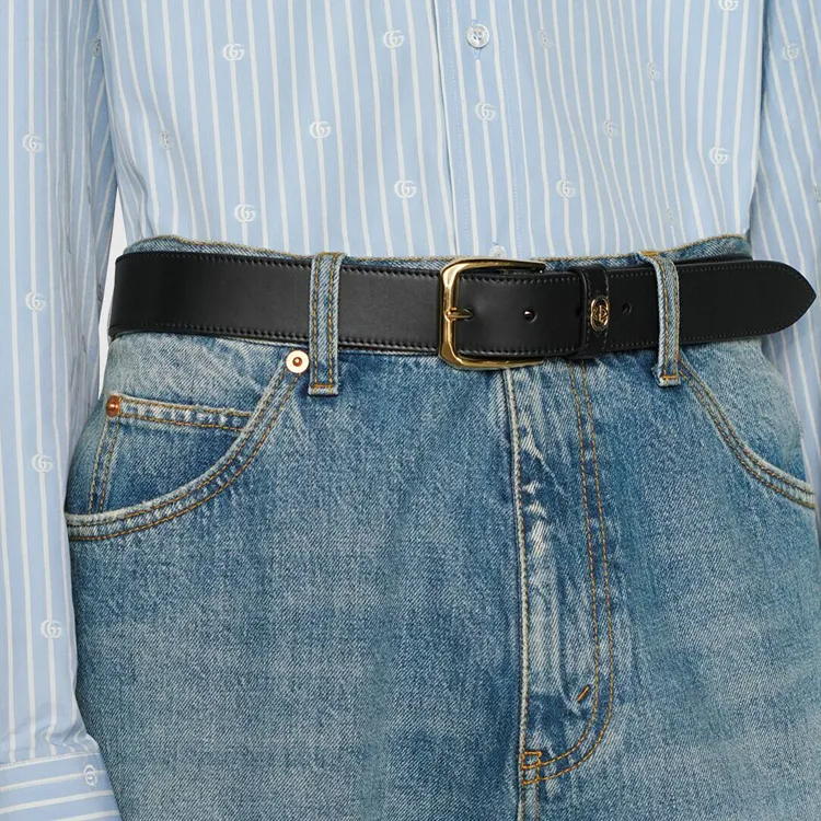 GUCCI G Logo Plaque Buckle Belt-5