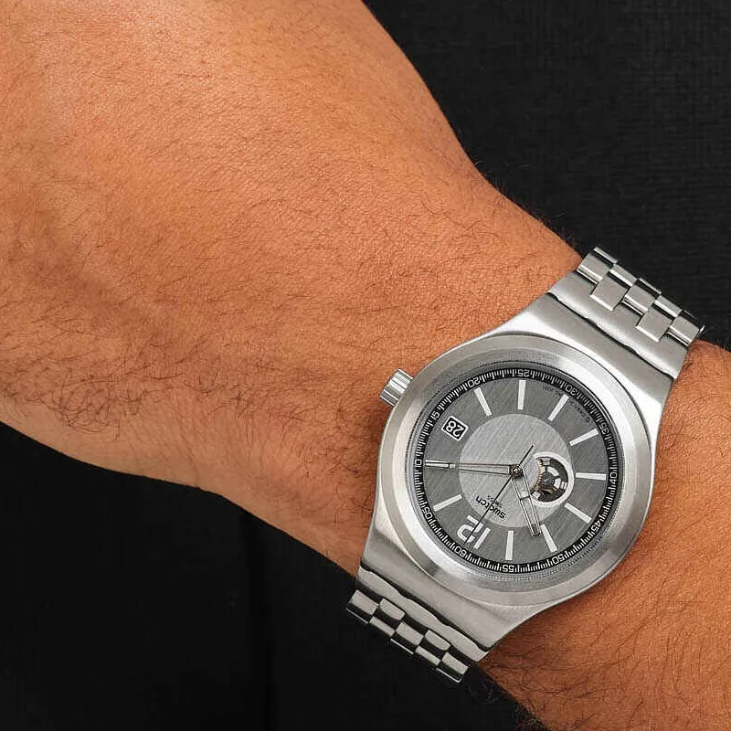 SWATCH Unisex 42mm Gray Watch YIS433G-2