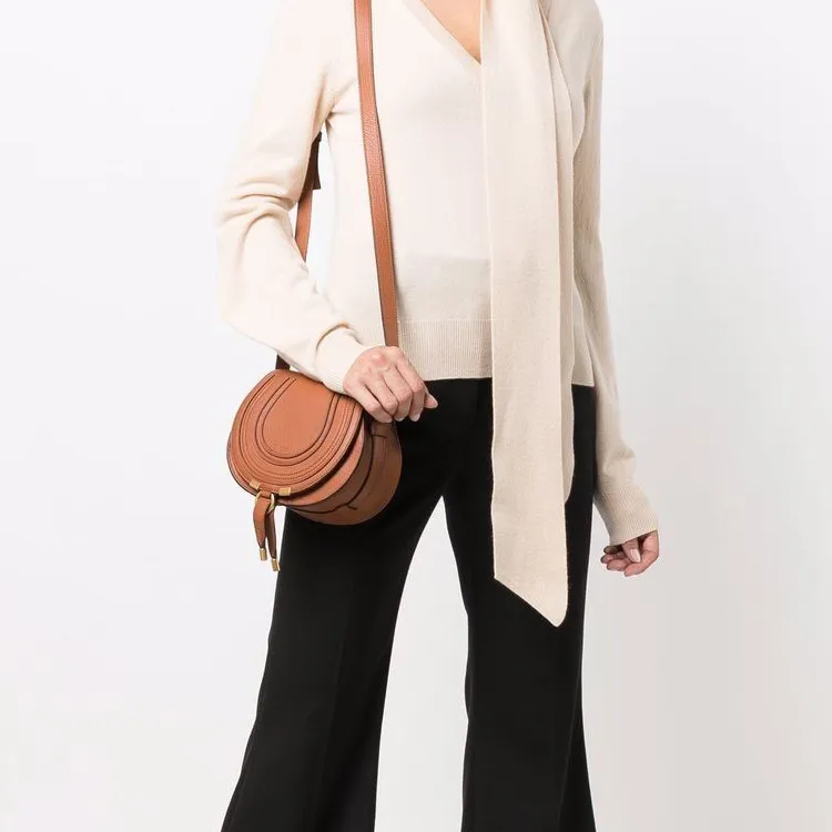 Chloe Cow Leather Crossbody Bag, Shoulder Bag Women's Brown-3