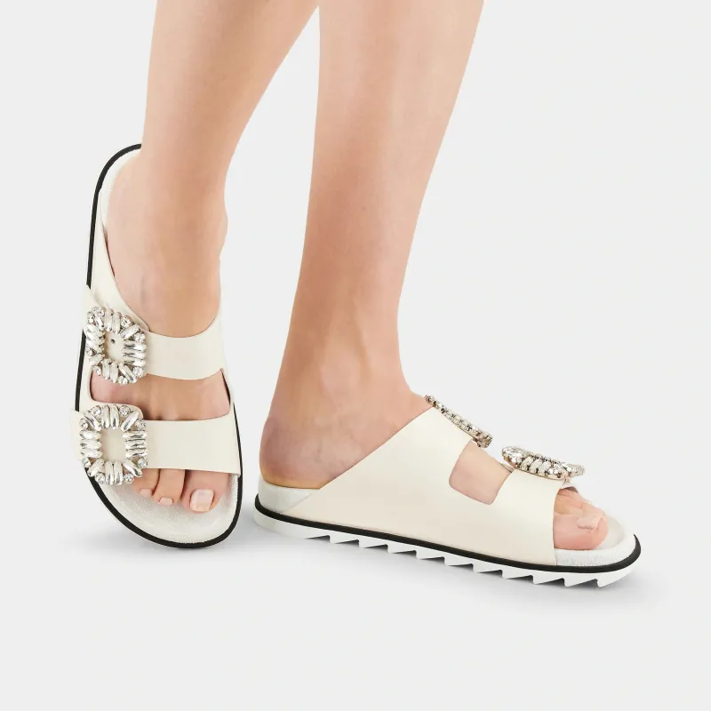 Roger Vivier Slidy Viv' Buckle Open Toe Mules Women's-6