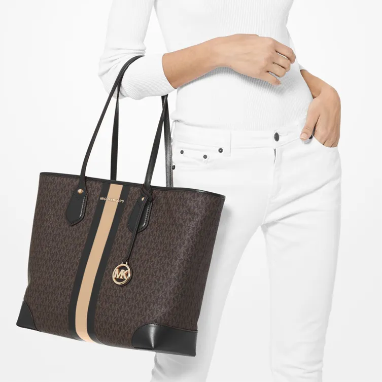 MICHAEL KORS MICHAEL KORS Luggage Collection Canvas Mother And Child Tote Bag Shopping Bag Handbag Women's Dark Brown-3