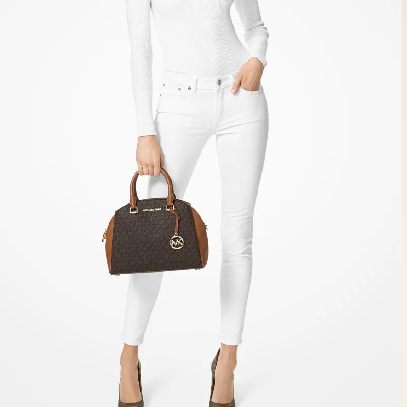 MICHAEL KORS Maxine Dome Bag Handbag Shoulder Bag Crossbody Bag Medium Size Women's Acorn Brown-4