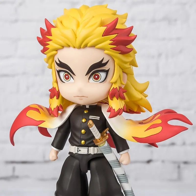 BANDAI Kyojuro Rengoku Figuarts Mini Demon Slayer  Kimetsu No Yaiba Flame Breathing With Base Scale Figures-2