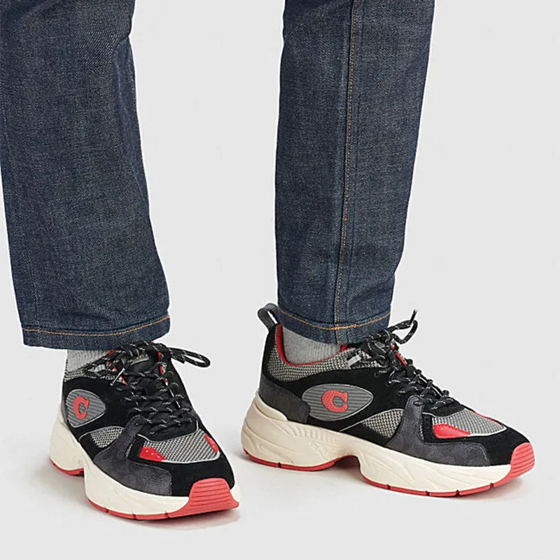 COACH Tech Low Top Casual Shoes Men's Mixed Black-4