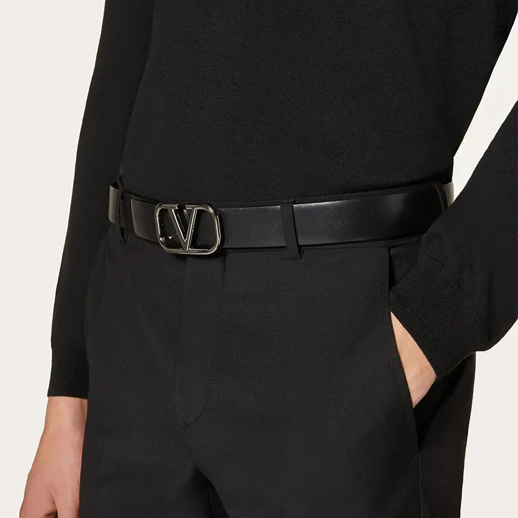 Valentino Leather Belts Men Black-1