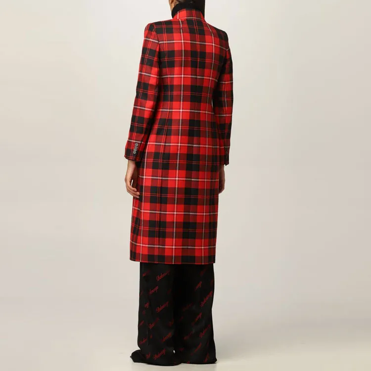 Balenciaga Hourglass Coats Women's Red-3