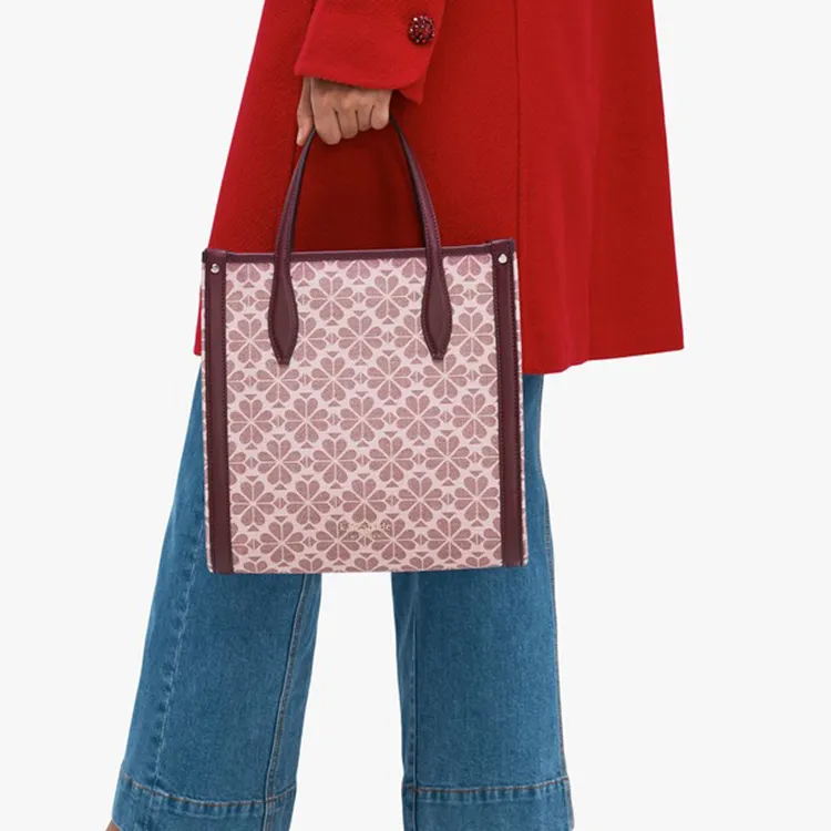 Kate Spade Artificial Leather Tote Bag Shopping Bag Handbag Medium Size Women's Red Brown-3