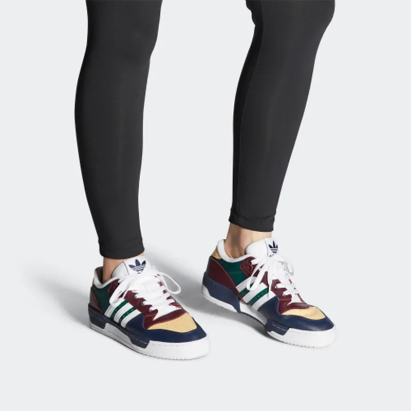 Adidas Originals Rivalry Slip Resistant Low Top Skateboard Shoes Women's Green Brown Blue-6